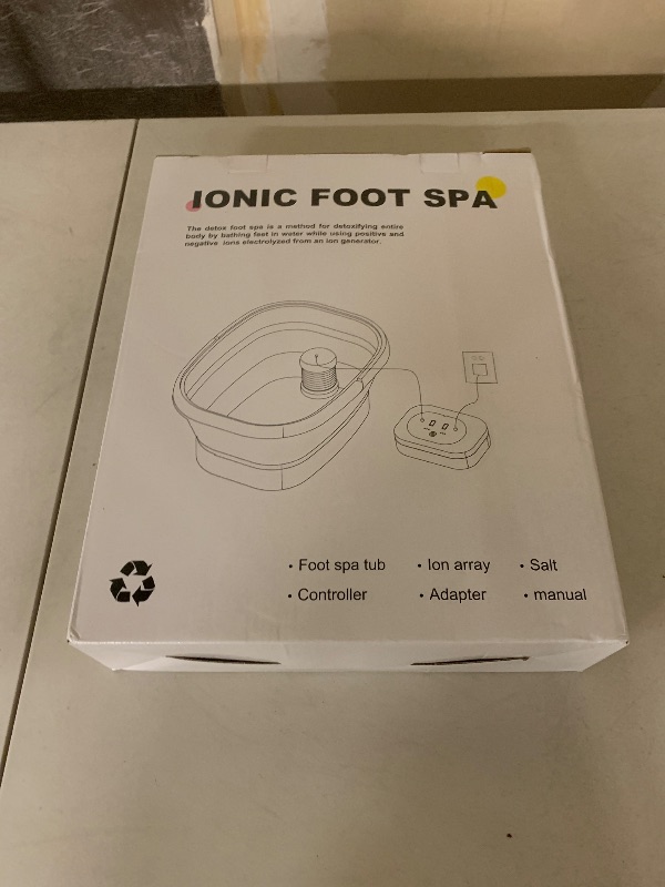 Photo 1 of Ionic Foot Bath Detox Machine, Ionic Foot Spa to Remove Toxins with 2 Arrays, 80 Disposable Foot Bath Liners, Detoxification Sea Salt, Folding Bathtub, Gift for Women & Men
