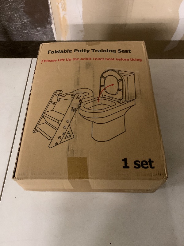 Photo 1 of Primlect Space-Saving Potty Training Seat with Ladder, Adjustable Step and Toilet Seat Height, Top Handles for Easy Climbing, Easy to Carry, Portable Toddler Toilet Trainer for Small Bathrooms