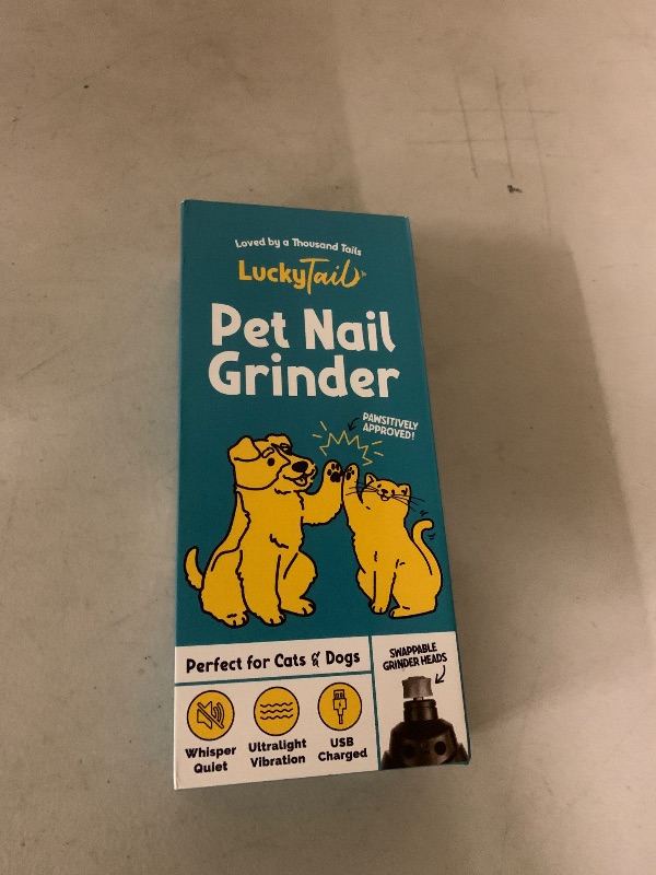 Photo 1 of LuckyTail Pet Nail Grinder for Dogs and Cats - Super Quiet and Low Vibration Electric Dog Nail Grinder with 2 LED Lights - USB Rechargeable and Cordless - 2 Speeds - Small to Large Pets