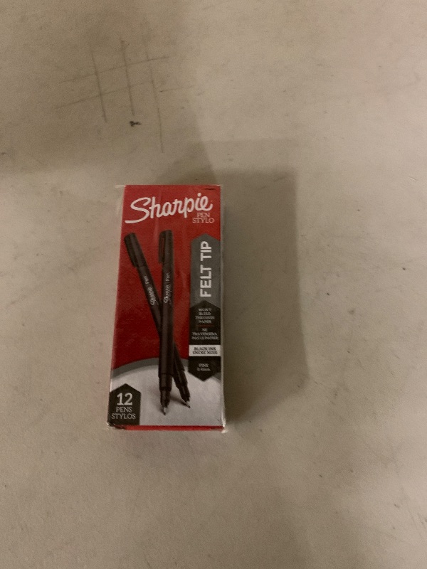 Photo 1 of Sharpie Felt Tip Pens, Fine Point (0.4mm), Felt Tip Markers, Black, 12 Count - Journaling, Art, Drawing, Teacher, Back to School