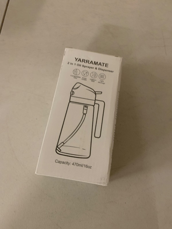 Photo 1 of YARRAMATE 16oz/470ml Light Blocking Oil Sprayer for Cooking with Stickers, Food-Grade 2 in 1 Olive Oil Dispenser Bottle for Kitchen, Premium Dark Amber Glass Oil Bottle for Air Fryer, BBQ (Black)