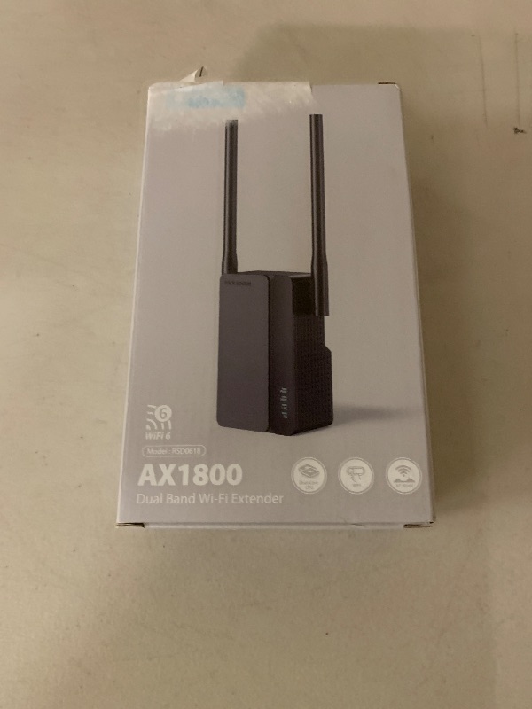 Photo 1 of Rockspace WiFi 6 Extender: Up to 3000 Sq. Ft. Coverage, 50+ Devices, Dual-Band, 1.8Gbps Speed, 4 Antennas, AP Mode with Gigabit Port for Home & Gaming AX1800 (AX1800 Black 02)