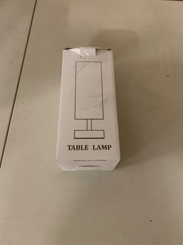Photo 1 of Small Table Lamp for Bedroom - Bedside Lamps for Nightstand, Minimalist Night Stand Light Lamp with Square Fabric Shade, Desk Reading Lamp for Kids Room Living Room Office Dorm
