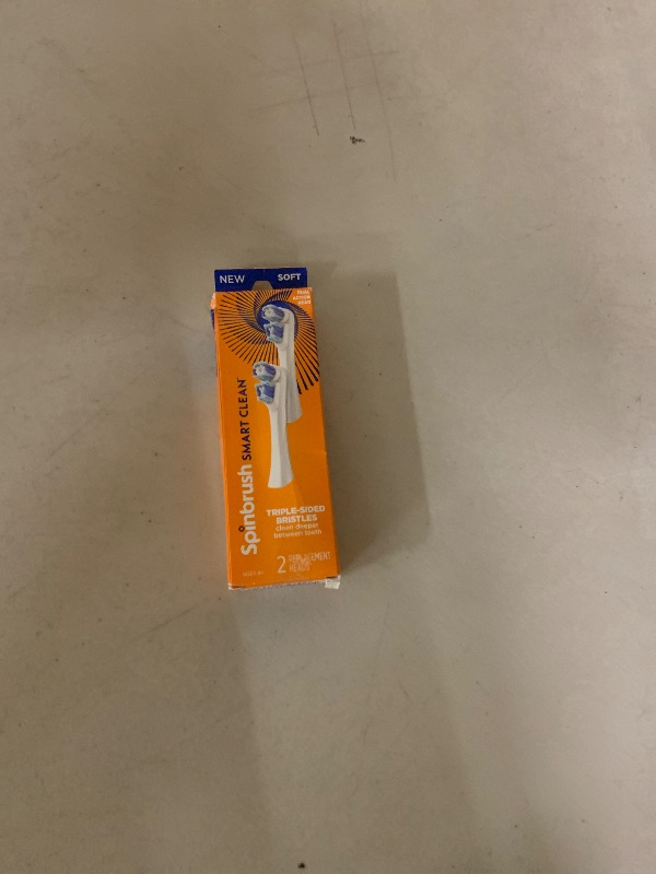 Photo 1 of Spinbrush Smart Clean Replacement Heads, Battery Powered Electric Toothbrush Refills for Adults, Soft Bristles, 2 Count
