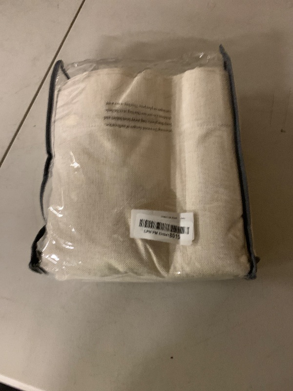 Photo 1 of 100% Blackout Shield Linen Blackout Curtains for Bedroom 84 Inches Long, Back Tab/Rod Pocket Living Room Drapes, Thermal Insulated Blackout Curtains 2 Panels Set, 50" W x 84" L, Cream