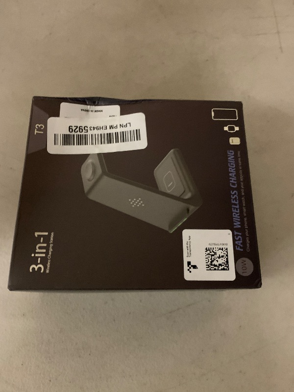 Photo 1 of 3 in 1 Wireless Charging Station, 2025 Upgraded Fast Desk Charger Station for iPhone 16 15 14 13 12 Pro Max Plus, Charger Stand for Apple Watch 10 9 8 7 6 5 4 3 2 SE, Airpods 4 3 2 Pro(Black)