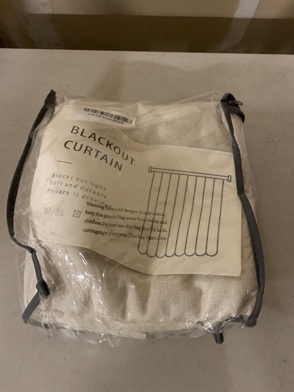 Photo 1 of 100% Blackout Shield Linen Blackout Curtains for Bedroom 84 Inches Long, Back Tab/Rod Pocket Living Room Drapes, Thermal Insulated Blackout Curtains 2 Panels Set, 50" W x 84" L, Cream