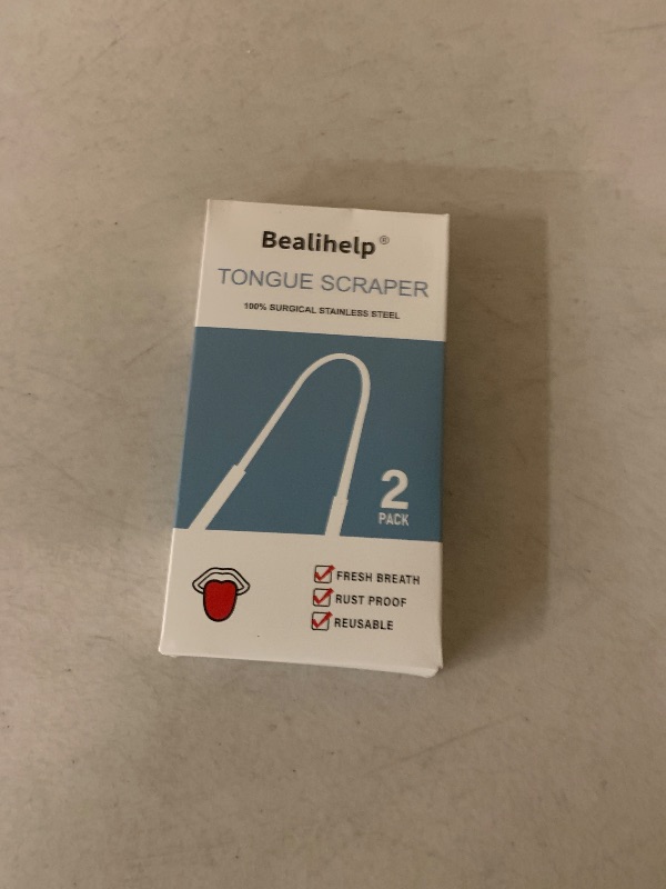 Photo 1 of 2 Pack Tongue Scraper, 100% Surgical 304 Stainless Steel Tongue Cleaner for Adults And Kids, Professional Tongue Brush for Oral Care, Improve Bad Breath and Fresh Breath