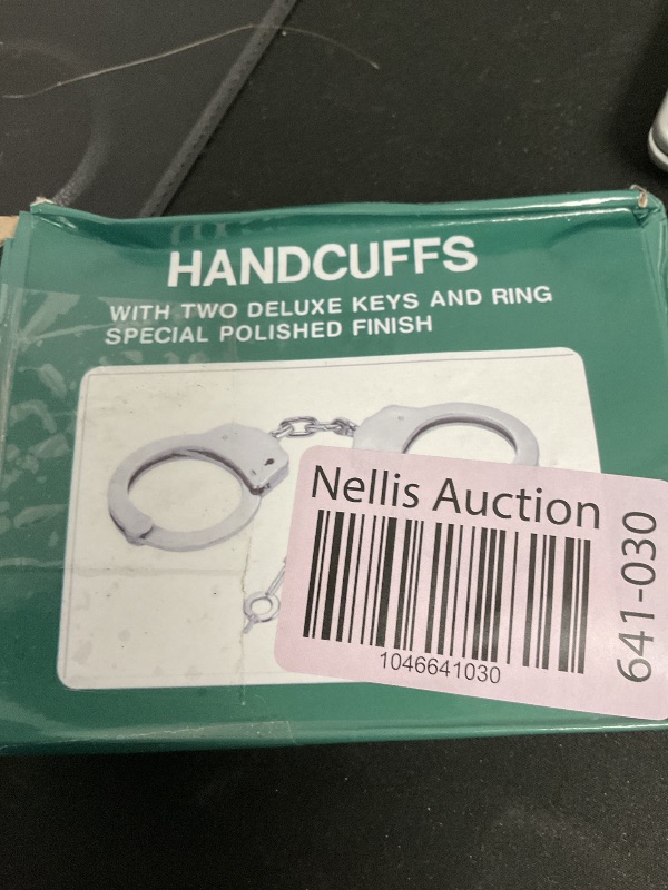 Photo 1 of Yoghourds Metal Long Handcuffs - Sturdy Durable Double Lock Steel LegCuffs, Police Professional Heavy Duty Ankle Handcuffs with 2 Keys & Holster (Sliver)