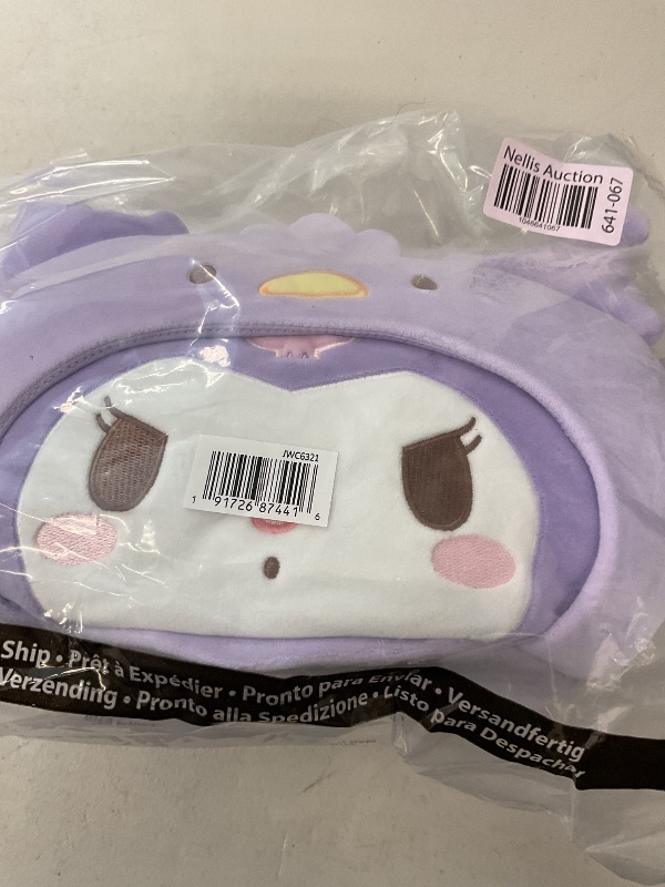 Photo 1 of Jazwares Costume Play Hello Kitty and Friends Official Kuromi Plush Pail Accessory - 12-Inch Embroidered Treat Pail with Character Design and Carry Handle