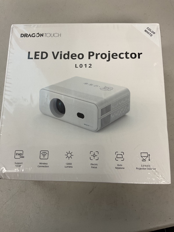 Photo 1 of Dragon Touch Mini Projector with WiFi and Bluetooth, 1080P Portable Movie Projector with Stand for Home/Outdoor, 12000L Electric Focus Projector Compatible with Phone/Laptop/TV Stick