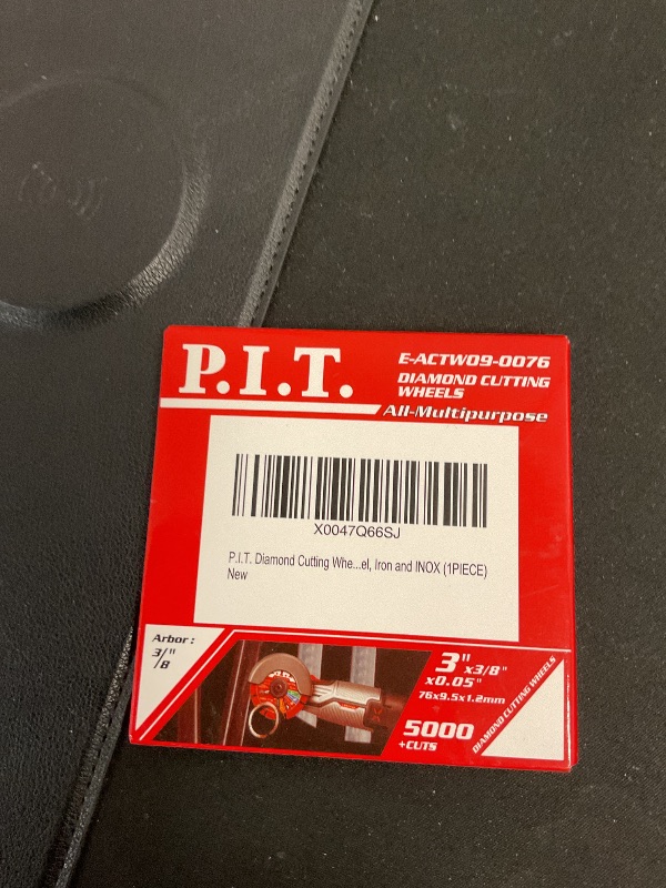 Photo 1 of P.I.T. Diamond Cutting Wheel 3 x 3/8 Inch, Cut Off Wheel with 5000+ Cuts on Metal, Rebar,Sheet Metal,Angle Iron,Stainless Steel,1PCS Cutting Blade