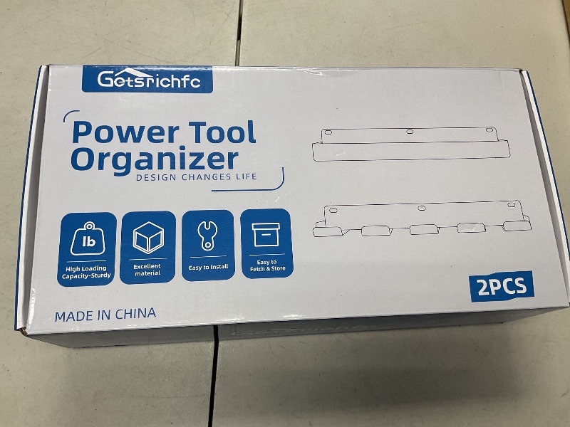 Photo 1 of Power Tool Organizer Wall Mount with 8 Drill Holder, Formed Integrally Heavy Duty Garage Tool Organizers and Storage with Hooks for Battery, Tool Box, Screwdriver, Plier and Hammers No Crack