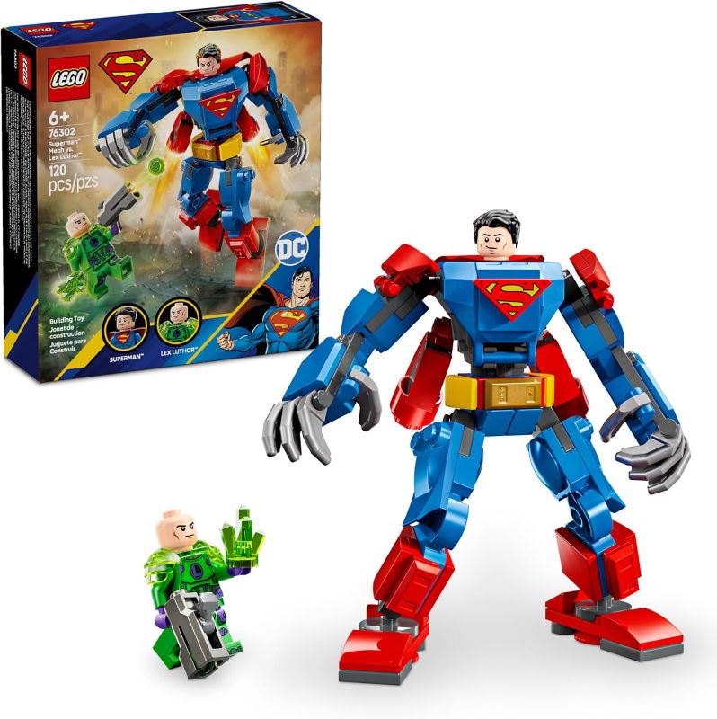Photo 1 of LEGO DC Superman Mech vs. Lex Luthor Building Toy - Superman Toy for Kids, Boys and Girls, Ages 6+ - Buildable Action Figure - Superhero Gift for Birthday - 76302