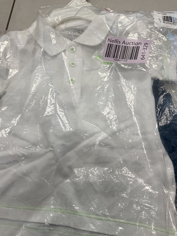 Photo 1 of GUESS Baby Boys Embroidered Logo Pique Polo And Knit Denim Shorts 2 Piece Set, Pure White, 24 Months US