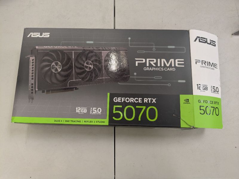 Photo 1 of ASUS The SFF-Ready Prime GeForce RTX™ 5070 12GB GDDR7 Graphics Card (PCIe® 5.0, 12GB GDDR7, HDMI®/DP 2.1, 2.5-Slot, Axial-tech Fans, Dual BIOS)