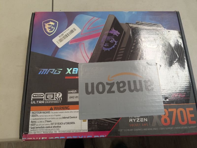 Photo 1 of MSI MPG X870E Carbon WiFi Gaming Motherboard (AMD Ryzen 9000/8000/7000 Series Processors, AM5, DDR5, PCIe 5.0, M.2 Gen5, SATA 6Gb/s, USB 40Gbps, HDMI, Wi-Fi 7, Bluetooth 5.4, 5Gbps LAN, ATX)