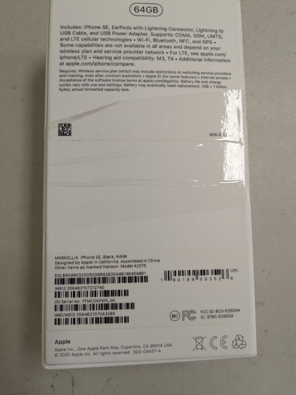 Photo 1 of Apple New Total Wireless Prepaid - Apple iPhone SE (64GB) - Black [Locked to Carrier – Total Wireless]