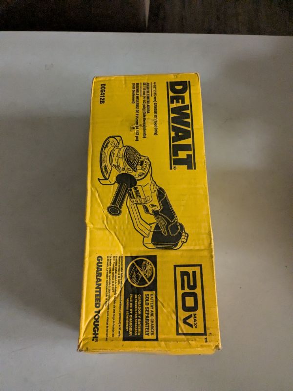 Photo 1 of DEWALT 20V MAX 4-1/2 Inch Cordless Angle Grinder, Bare Tool Only (DCG412B)