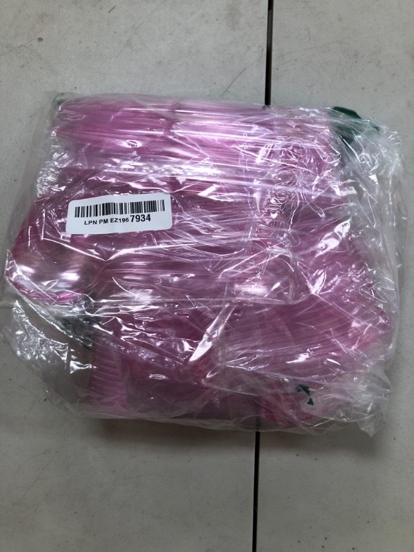 Photo 1 of Minatee 150 Pieces Disposable Cutlery Set Plastic Silverware Heavy Duty Utensil Sets 50 Forks 50 Knives 50 Spoons for Home Office School Party Picnics Restaurant Outdoor Events(Pink)