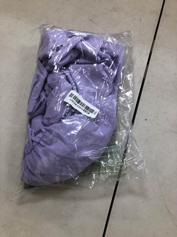 Photo 1 of Women's Lilac Peplum Tops V Neck Bell Sleeve Tops Tie Front Elegant Work Blouses M