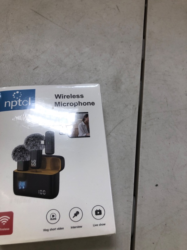 Photo 1 of NPTCL 2 Pack Wireless Lavalier Microphone for iPhone 14/13/12 Lapel Mic Lightning Lav Mic with 24 H Charging Case for Video Recording Vlog TikTok Instagram - Noise Reduction 70 FT Transmission