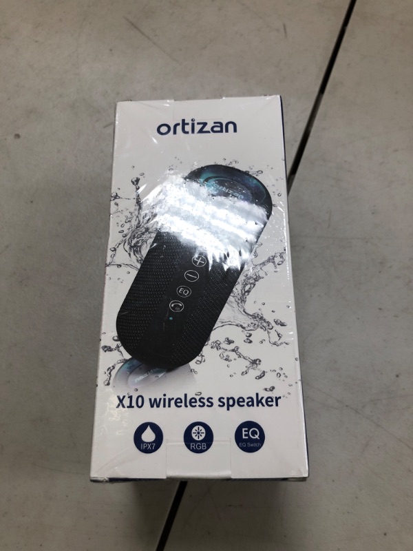 Photo 1 of Ortizan Portable Bluetooth Speaker: IPX7 Waterproof, 24W Loud Sound, Deep Bass, Bluetooth 5.3, LED Lights, Wireless Stereo Pairing, 30H Playtime, for Home/Outdoor/Party/Beach, Birthday Gift (Black)