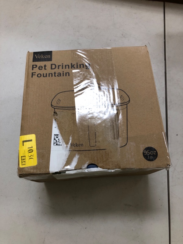 Photo 1 of Veken Innovation Award Winner 95oz/2.8L Pet Fountain, Automatic Cat Water Fountain Dog Water Dispenser with Replacement Filters for Cats, Dogs, Multiple Pets (Blue, Plastic)