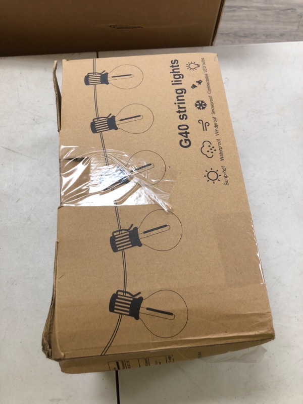 Photo 1 of String Lights for Outside 150FT,Dimmable Waterproof Outdoor String Lights with 75+2 Shatterproof G40 Globe Bulbs Connectable LED Patio Lights, Commercial Hanging Lights for Christmas Backyard Party