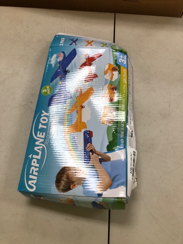 Photo 1 of Fuwidvia 3 Pack Airplane Launcher Toys, 13.2'' LED Foam Glider Plane Toy for Boys, 2 Flight Modes Outdoor Flying Toys Birthday Gifts for Boys Girls 4 5 6 7 8 9 10 11 12 Year Old (Blue&Green&Orange)
