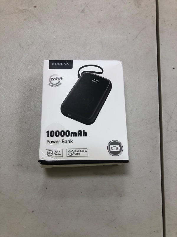 Photo 1 of Kuulaa Portable Charger 10000mAh PD 20W Fast Charging Portable Charger Power Bank with Built in Cables, Travel Battery Pack for iPhone 16/15/14/13/12 and Apple Watch Ultra/9/8/7/6/5/4/3/2, Purple