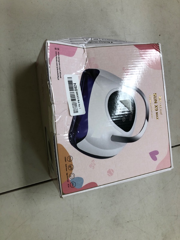 Photo 1 of Wisdompark LED Nail Lamp 220W for Gel Nails Fast Curing Dryer with 57pcs Lamp Beads 4 Timers Professional UV Light for Home Salon Nail Art Tools White