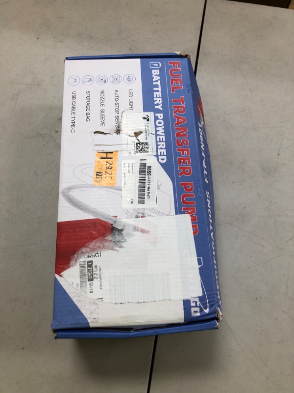 Photo 1 of Nitigo Fuel Transfer Pump with Auto-Stop Sensor Leak Protection (3.2 GPM), USB Type - C Portable Transfer Pump, 70“ Long Hose & Advanced Adapter Fits Most Size Gas Cans for Gasoline Diesel Fuel Liquid
