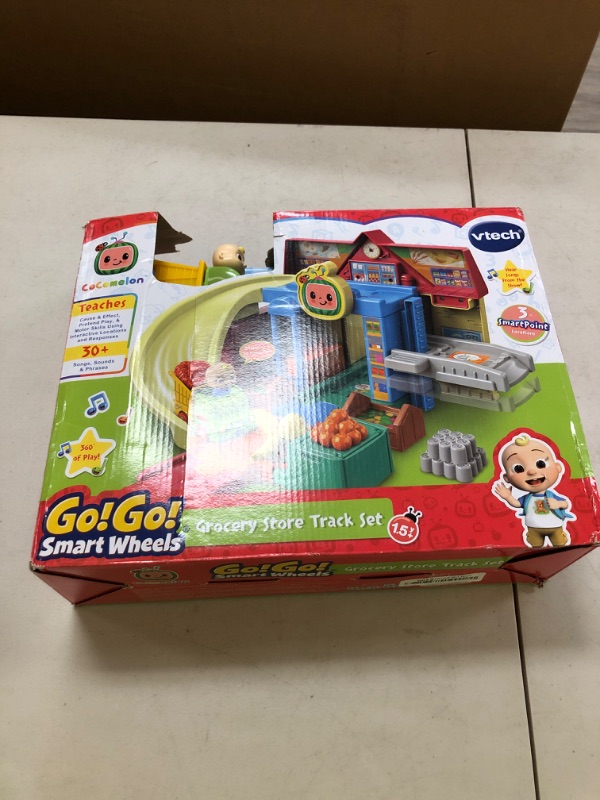 Photo 1 of VTech CoCoMelon Go! Go! Smart Wheels Cart Racers Grocery Store Track Set