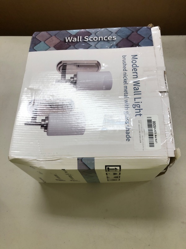 Photo 1 of Galtlap Modern Wall Sconces Set of 2, Bathroom Vanity Lights with White Frosted Glass, Wall Lighting Fixtures Satin Nickel for Entryway Over Mirror Living Room Bedroom