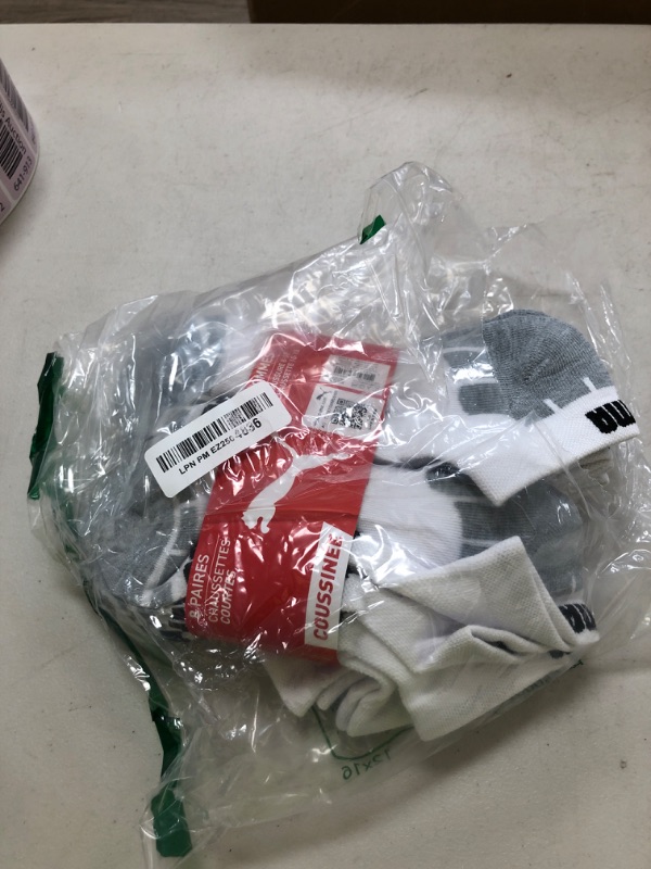 Photo 1 of PUMA mens 8 Pack Low Cut Running Socks, White/Grey, 10 13 US