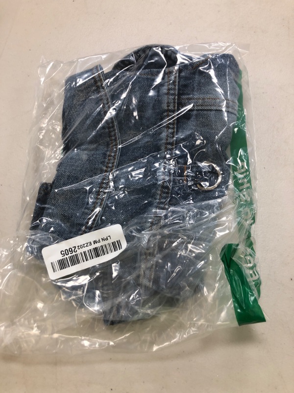 Photo 1 of LKEX Dog Jean Jacket, Blue Denim Shirt Classic Lapel Vest Coat Costume Puppy T-Shirt, Comfort Tank Top Cool Apparel, Washed Pet Clothes for Dogs Boy Girl (with D-Ring, Large)