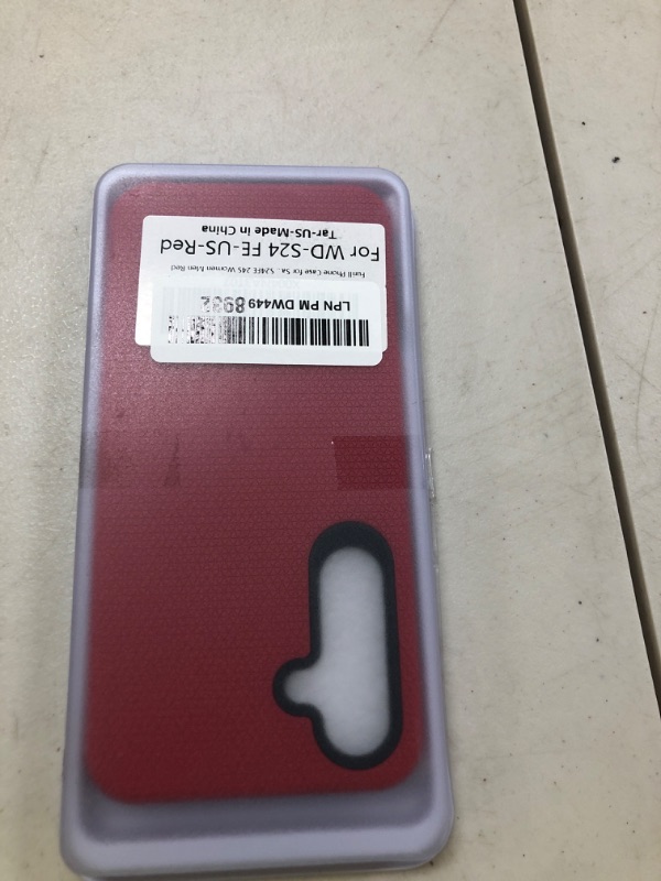 Photo 1 of Furill Phone Case for Samsung Galaxy S24 FE 5G with Tempered Glass Screen Protector Slim Hybrid Heavy Duty Hard Rugged Shockproof Protective Cell Accessories Cover S 24 EF AI S24FE 24S Women Men Red