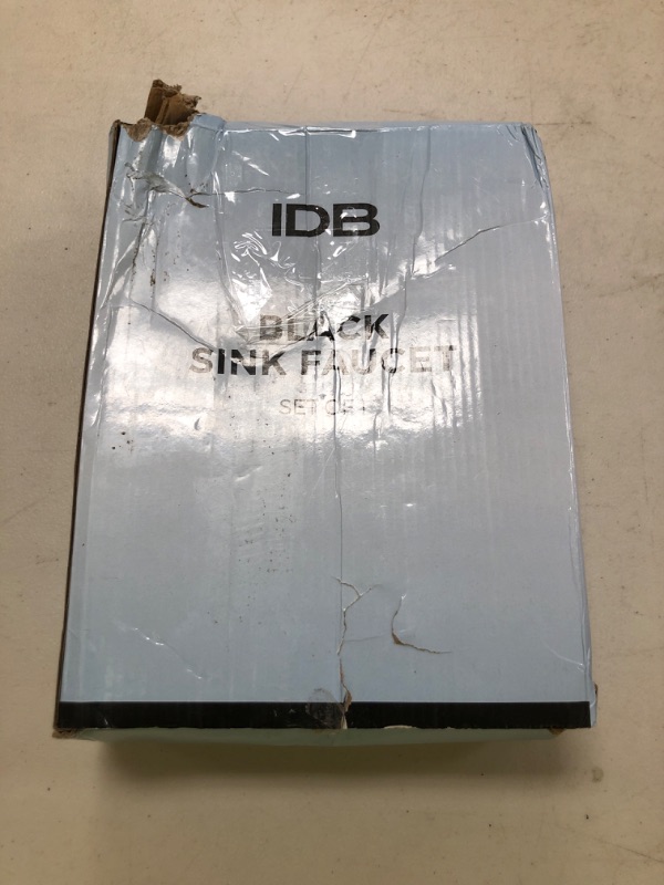 Photo 1 of IDB Black Bathroom Faucet - Single Hole Faucet for Bathroom Sink - Lead-Free Metal with Anti-Rust and Anti-Corrosion Properties - Low-Lead Brass Powder Coating - Easy to Install - Premium Packaging
