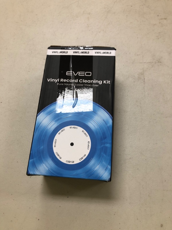 Photo 1 of EVEO Vinyl Record Cleaning Kit - 4in1 Vinyl Record Cleaner Kit for Vinyl Records Albums. Vinyl Cleaner Includes XL Record Brush, Cleaning Liquid (4oz), Duster & Stylus Cleaning Gel - Archival Standard