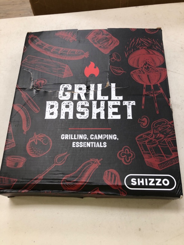 Photo 1 of SHIZZO Grill Basket Set, Barbecue BBQ Grilling, Stainless Steel Folding Portable Outdoor Camping Rack for Fish, Shrimp, Vegetables, Cooking Accessories, Gifts for Dad, husband, Friends