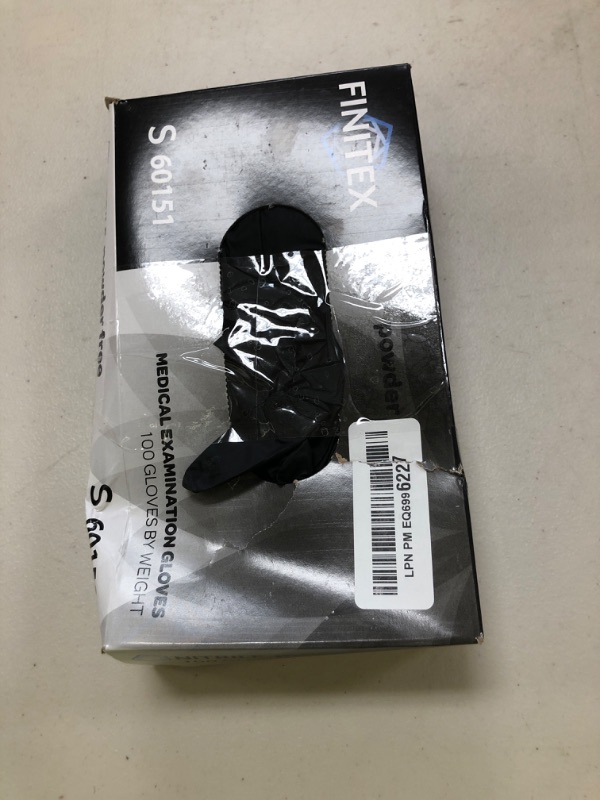 Photo 1 of FINITEX Nitrile Disposable Latex-Free Gloves Black - 3.5mil 100PCS Powder-Free Cleaning Medical Exam Food Glove (Small)