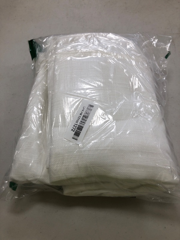 Photo 1 of RYB HOME White Sheer Curtains Linen Texture Window Panels, Semi Sheer Light Filetring Rod Pocket & Back Tab Drapes for Bedroom, 52 x 84 inches, Pack of 2