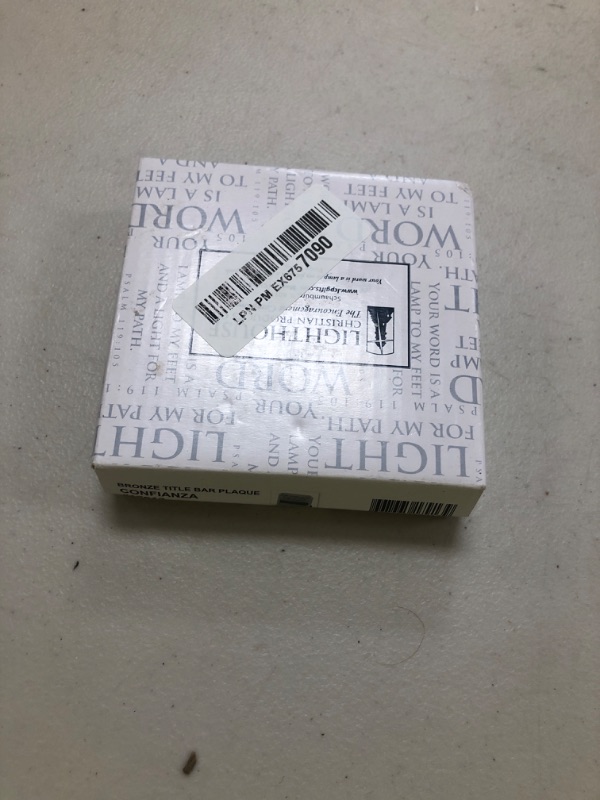 Photo 1 of Lighthouse Christian Products Confianza (Trust) Sandstone 3.75 x 3.75 Cast Stone Bronze Title Bar Plaque