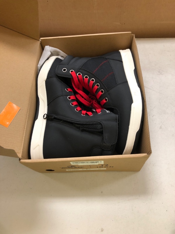 Photo 1 of BORLENI Motorcycle Riding Shoes Road Street Motocross Protective Boots for Men, Casual Breathable Powersports Shoes