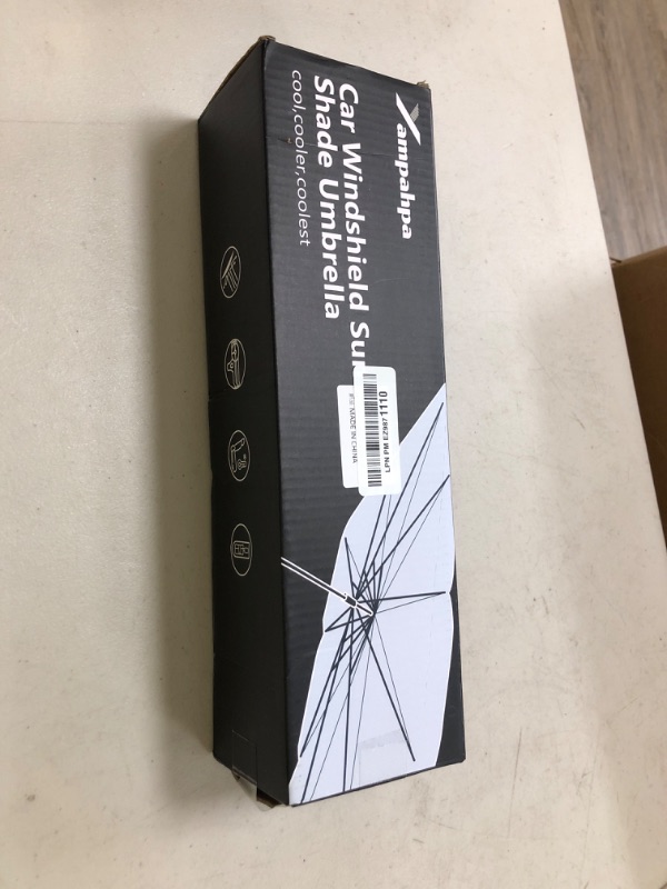 Photo 1 of [2025 Upgrade] Windshield Sun Shade Umbrella, Foldable Car Sun Shade with Vinyl Coating Heat Shield UV Ray Reflector Keeps Cool and Protect Interior, for Auto Trucks Sedan SUV (57" x 31")