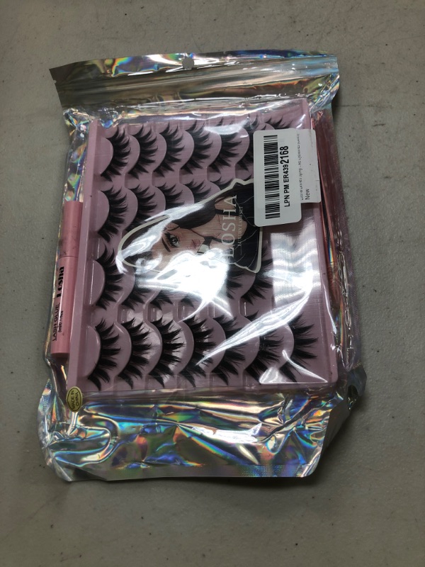 Photo 1 of Losha Lashes Spiky Manga Lashes 14 Pairs Anime False Eyelashes 8D Wispy Eye Lashes Kit with Lash Glue and Lash Tweezers Natural Soft Fake Eyelashes (Cutes)