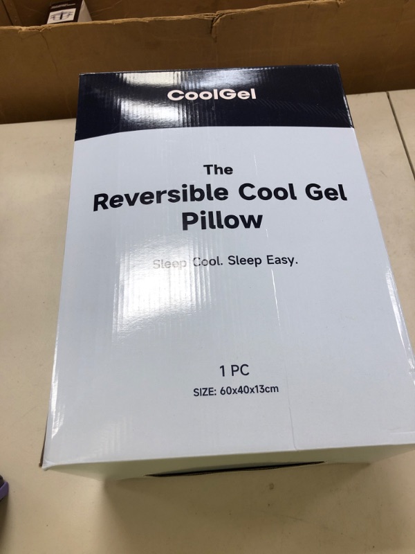 Photo 1 of Cool Gel Cooling Pillow for Sleeping, Standard Size Cooling Memory Foam Pillow for Hot Sleepers, Reversible Ergonomic Design, Pressure Relief, Spine Alignment, Side, Back Contouring Support