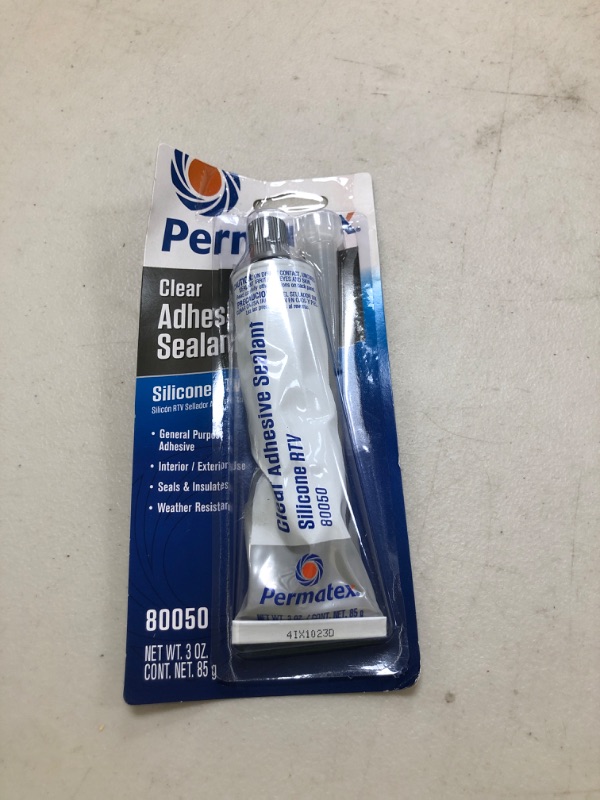 Photo 1 of Permatex 80050 Clear RTV Silicone Adhesive Sealant, 3 oz
