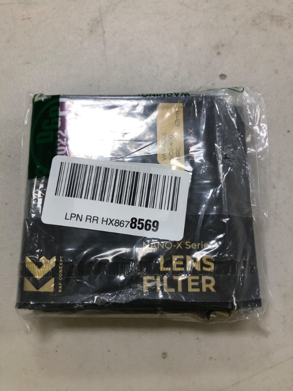 Photo 1 of K&F CONCEPT 67mm Putter Variable ND Filter ND2-ND400 (1-9 Stops) 28 Multi-Layer Coatings Import AGC Glass Adjustable Neutral Density Filter for Camera Lens (Nano-X Series)
